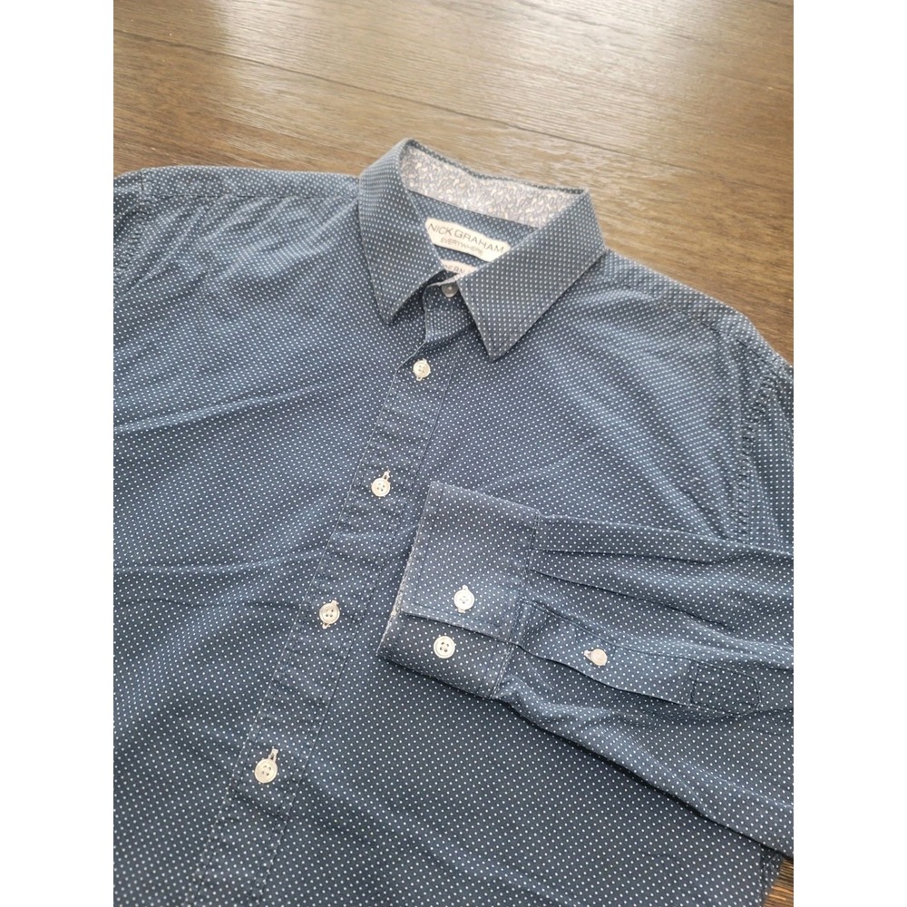 Nick Graham Men's Everywhere Stretch Performance Modern Fit Shirt XL Blue
